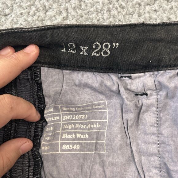 Tommy Bahama Tema Indigo High Rise Sparkle Tux Ankle Jeans Women Dark Wash 12x28 - Picture 8 of 9